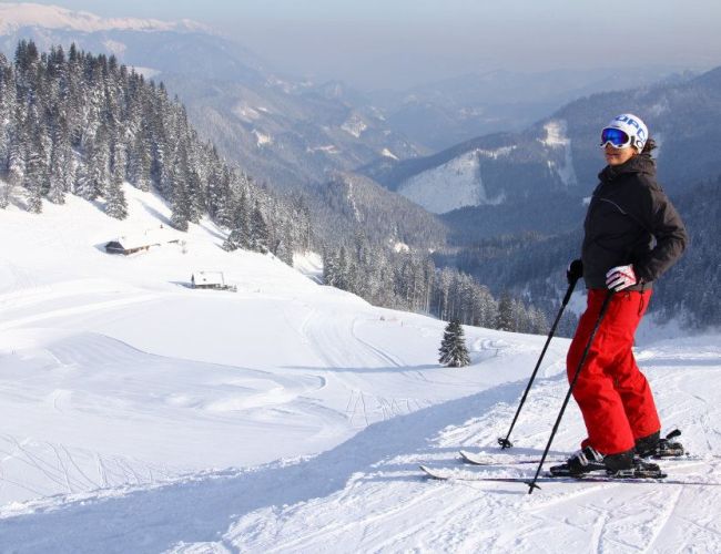 Skifahren im Skigebiet Niederalpl